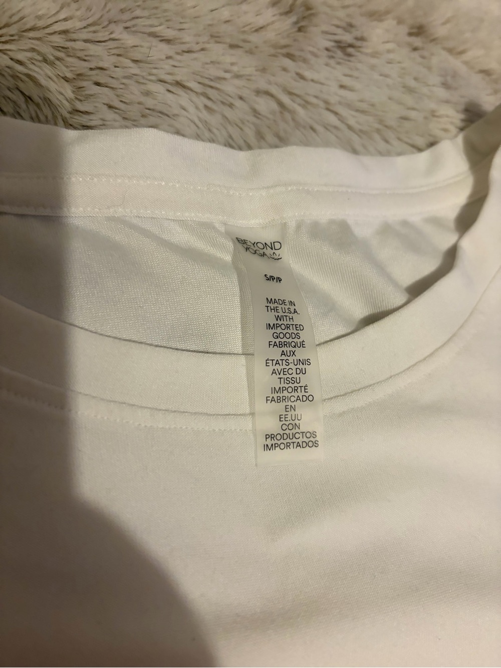 Beyond Yoga White Scoop-Neck Short Sleeve Tee - Picture 2 of 3